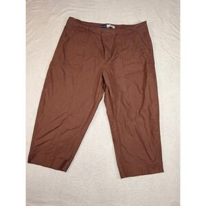 Old Navy High Rise Barrel Leg Pants Brown Utility Patch Pocket Size 24